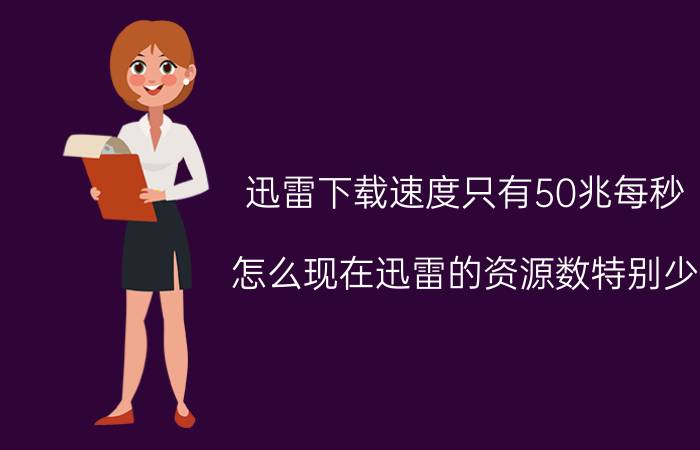 迅雷下载速度只有50兆每秒 怎么现在迅雷的资源数特别少？